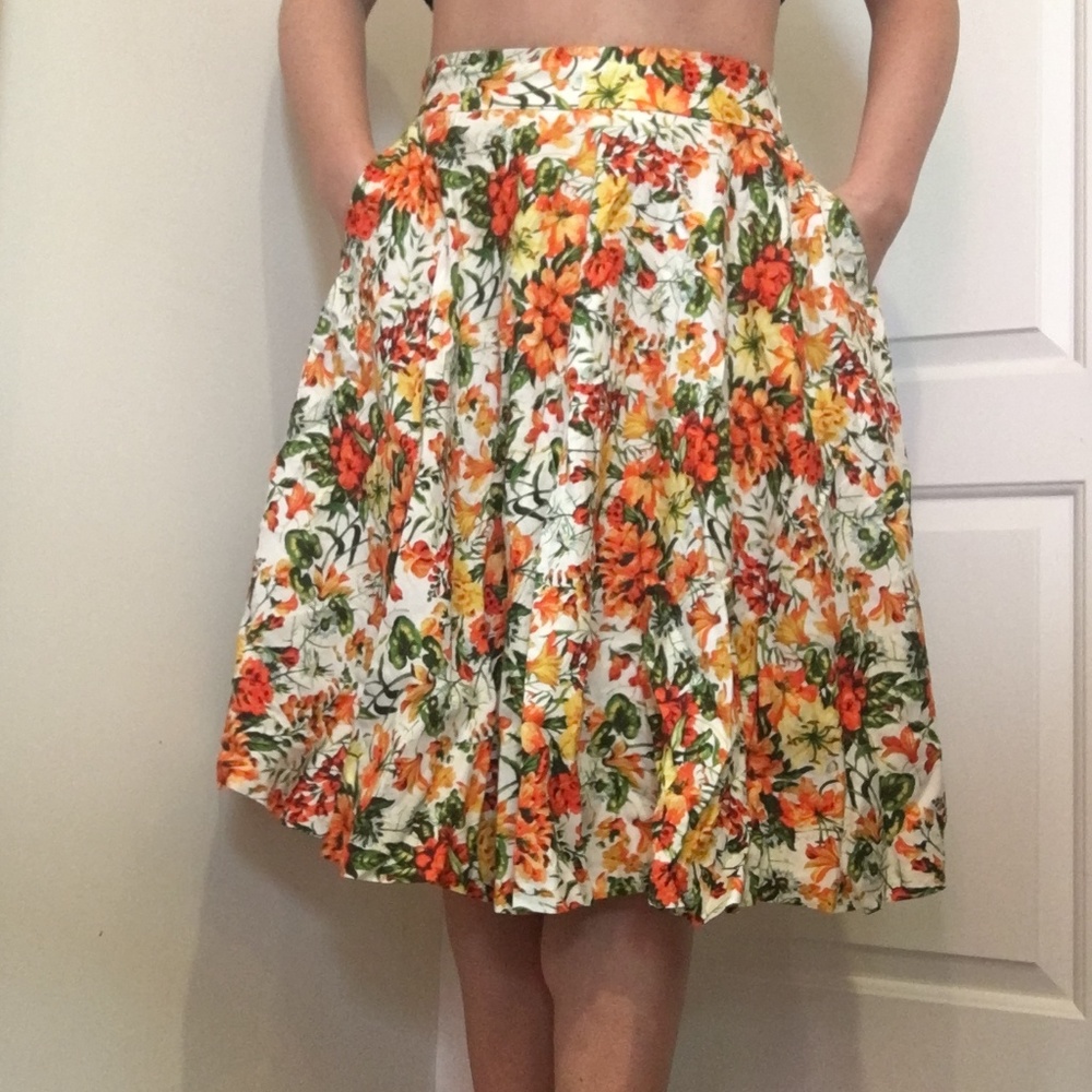Floral A-line Skirt